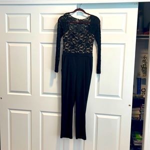 Black sheer long sleeve jumpsuit